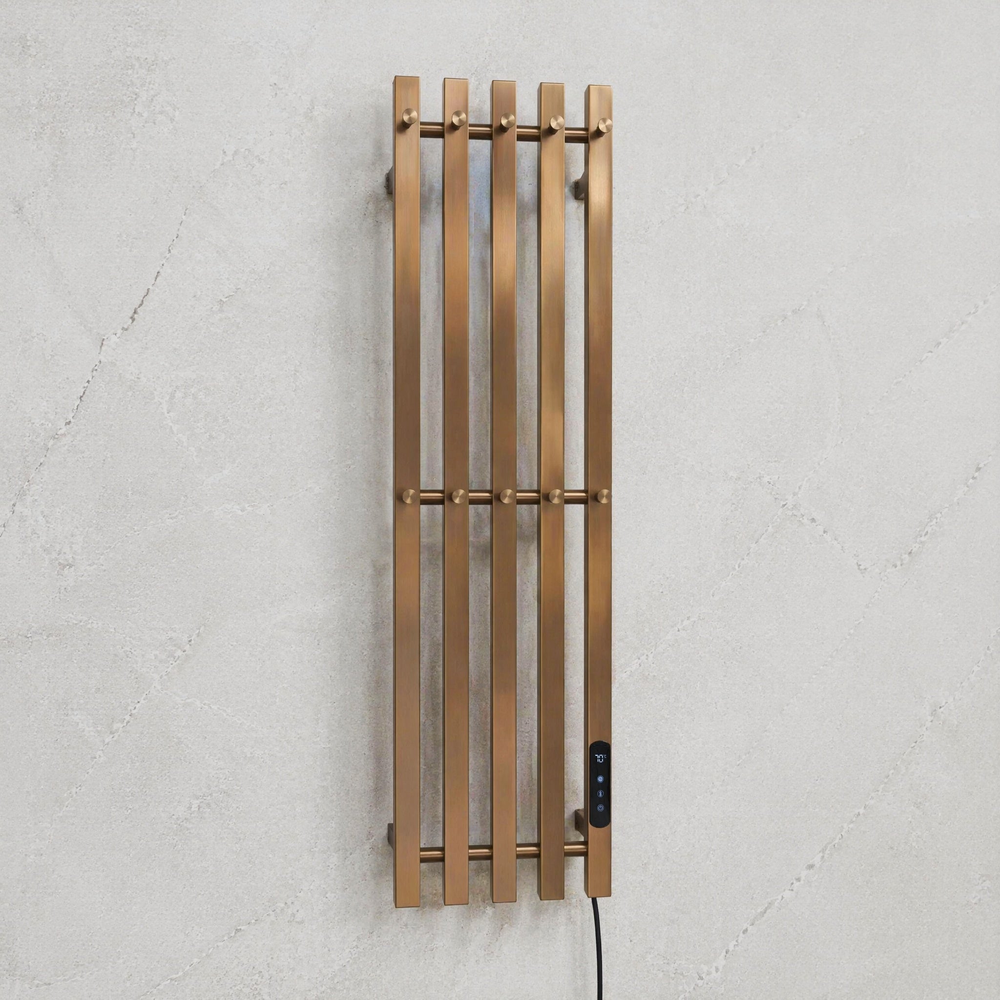 Modern Bathroom Electric Towel Rack - 5-Bar Wall Mounted Smart LED Control Hidden Wire Design 30-70°C