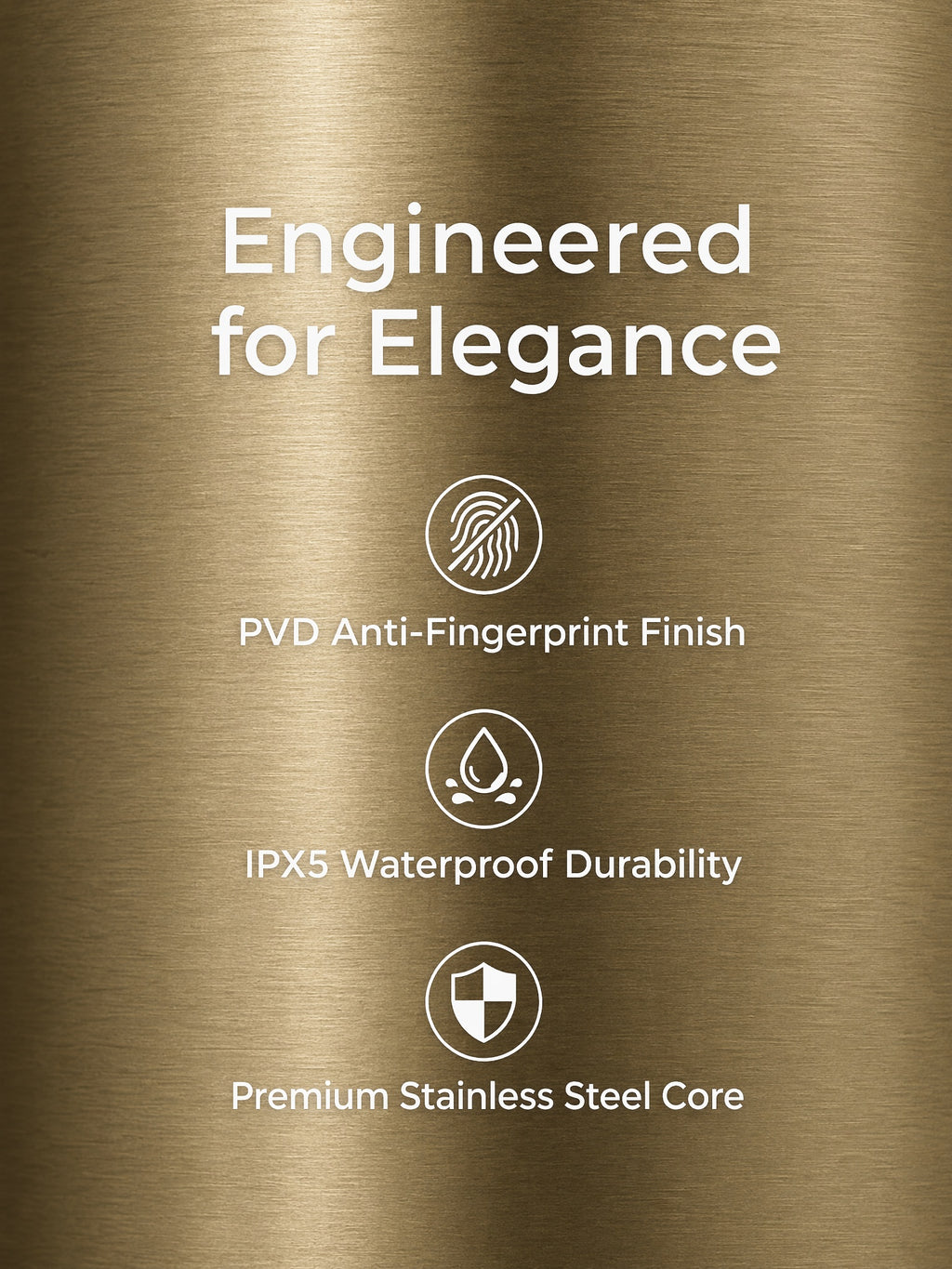 Smart Heated Towel Rack-Dual Bar Brushed Champagne Gold 120cm*9cm IPX5 Waterproof LED Touch Control