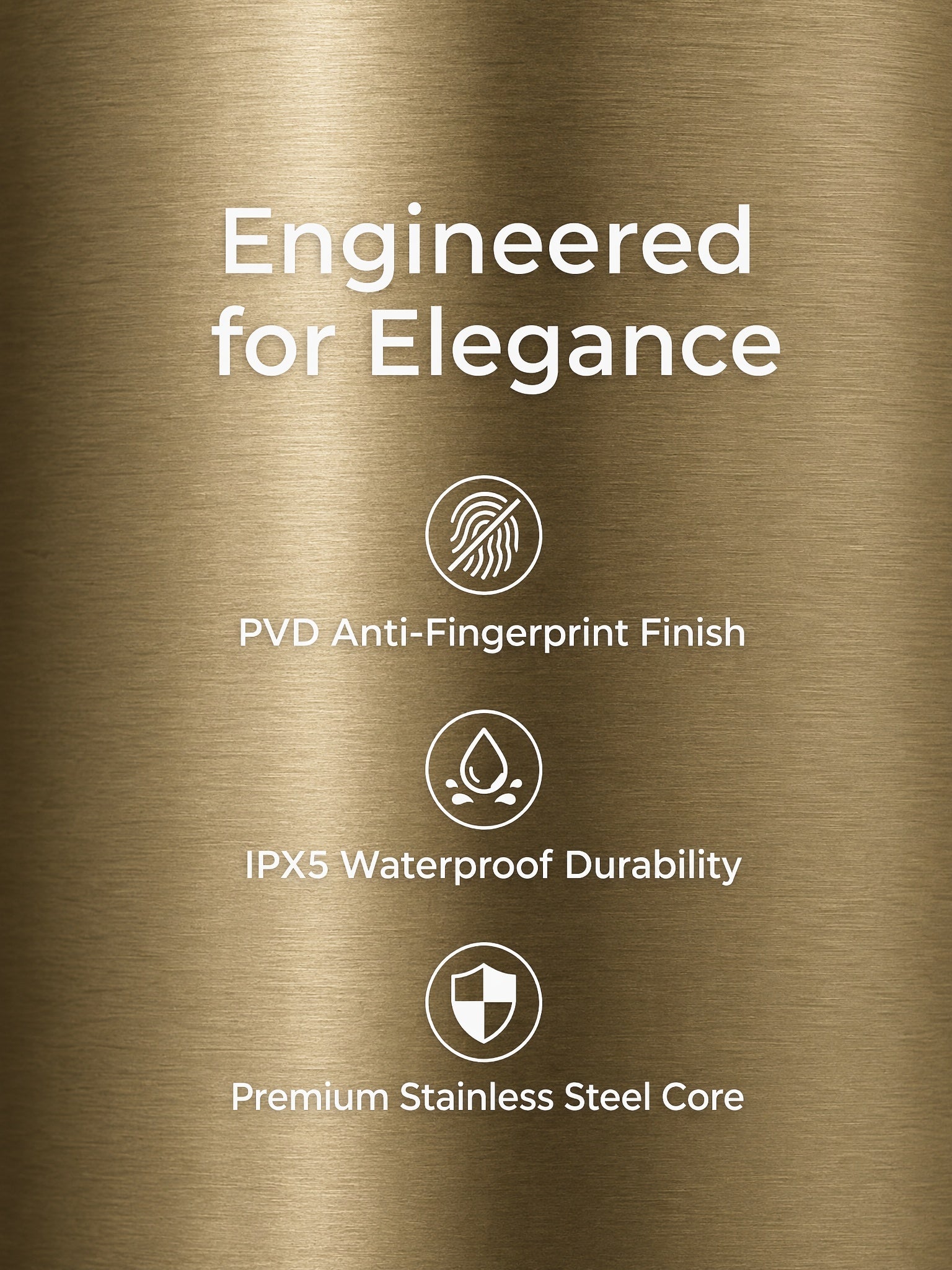 Smart Heated Towel Rack-Dual Bar Brushed Champagne Gold 120cm*9cm IPX5 Waterproof LED Touch Control