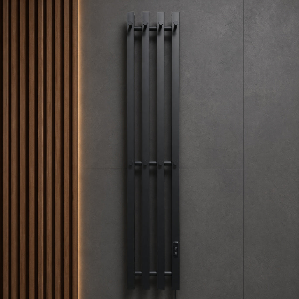 Luxury Electric Towel Warmer - 4-Tube Stainless Steel Gold IPX5 Waterproof Smart Heating