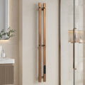 Luxury Electric Towel Warmer - 2-Tube Square Stainless Steel Rose Gold IPX5 Smart Heating