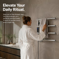 Smart Constant Temperature Stainless Steel Electric Heated Towel Rail — 4-Bar Wall-Mounted LED Touch Control IPX5